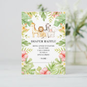 オベビージャングル赤ちゃんシャワーおむつラッフル 招待状 (スタンド正面)