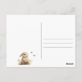 オベビースウィートバニーベビーシャワー招待状 ポストカード (裏面)