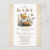 オベビースウィートフォックスベイビーシャワー招待状はがき ポストカード (正面)