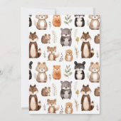 オベビースカンクウッドランド動物の赤ちゃんシャワー 招待状 (裏面)