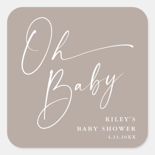 オベビースクリプモダント中性ベビーシャワー スクエアシール (正面)