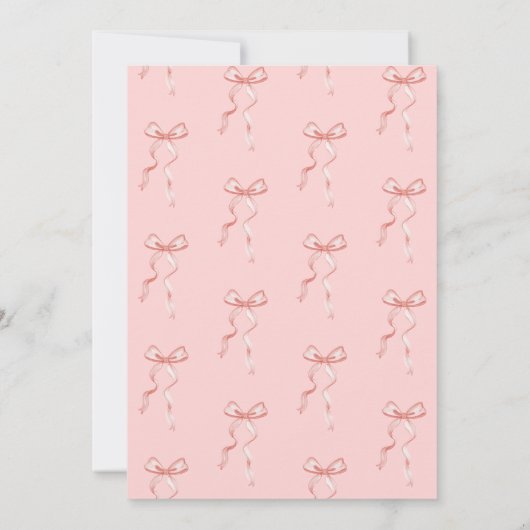 オベビースターズピンクボウ赤ちゃんシャワー 招待状 (裏面)