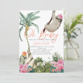 オベビースロースフローラジャングルガールベビーシャワー 招待状 (スタンド正面)