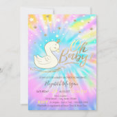オベビースワンクラウンスターズ絞り染めベビーシャワー 招待状 (正面)