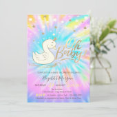 オベビースワンクラウンスターズ絞り染めベビーシャワー 招待状 (スタンド正面)