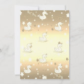 オベビースワンクラウン金ゴールドスターベビーシャワー 招待状 (裏面)