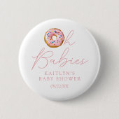 オベビーズドーナツ散水双子の女の子の赤ちゃんシャワー 缶バッジ (正面)