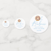 オベビーズドーナツ散水双子の少年の赤ちゃんシャワー コンフェッティ (正面)