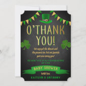 オベビーセントパトリックの日の赤ちゃんシャワー サンキューカード (正面)