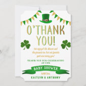オベビーセントパトリックの日の赤ちゃんシャワー サンキューカード (正面)