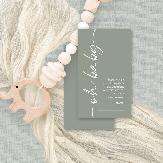 オベビーセージおむつラッフルベビーシャワー エンクロージャーカード