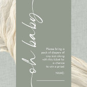 オベビーセージおむつラッフルベビーシャワー エンクロージャーカード