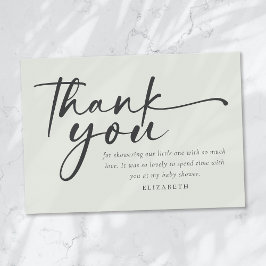 オベビーセージ緑ミニマリスト赤ちゃんシャワー サンキューカード