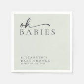 オベビーセージ緑ミニマリスト赤ちゃんシャワー スタンダードカクテルナプキン (正面)