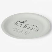 オベビーセージ緑ミニマリスト赤ちゃんシャワー ペーパープレート (アングル)