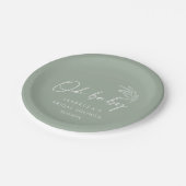 オベビーセージ緑モダン赤ちゃんシャワー ペーパープレート (アングル)
