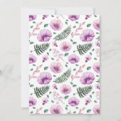 オベビーゾウ紫色の花シャワーモダン付き 招待状 (裏面)