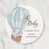 オベビーゾウin熱気球メッセージカード フェイバータグ (裏面)