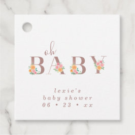 オベビータイプとバラベビーシャワーメッセージカード フェイバータグ