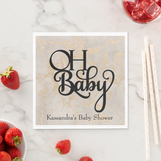 オベビータンホイルベビーシャワーランチナプキン スタンダードランチョンナプキン (インサイチュ)