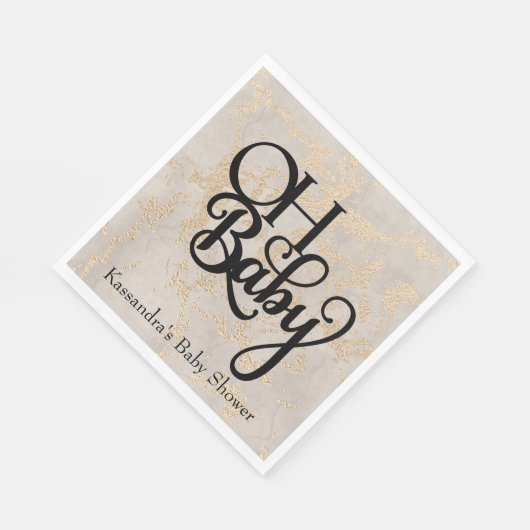 オベビータンホイルベビーシャワーランチナプキン スタンダードランチョンナプキン (角)