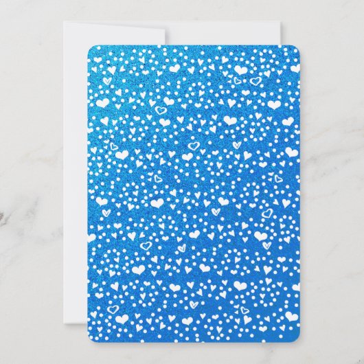 オベビーターコイズグリッタースクリプトフォトボーイ誕生 案内状 (裏面)