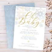 オベビーダスティブルースノーフレークシャワー招待状 招待状
