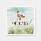 オベビーダック/マラード水彩少年ベイビーシャワー スタンダードカクテルナプキン (正面)