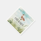 オベビーダック/マラード水彩少年ベイビーシャワー スタンダードカクテルナプキン (角)