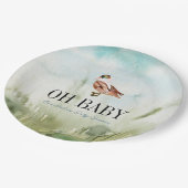 オベビーダック/マラード水彩少年ベイビーシャワー ペーパープレート (アングル)