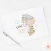 オベビーテディベアウッドランドニュートラルベビーシャワー ラウンドシール (封筒)