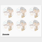 オベビーテディベアウッドランドニュートラルベビーシャワー ラウンドシール (シート)