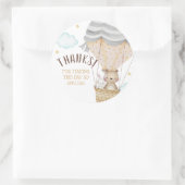 オベビーテディベアウッドランドニュートラルベビーシャワー ラウンドシール (バッグ)