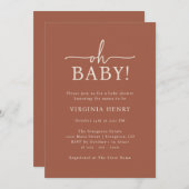 オベビーテラコッタベビーシャワー 招待状 (正面/裏面)