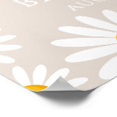 オベビーデイジーニュートラルベビーシャワーウェルカムサイン ポスター (角)