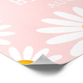 オベビーデイジーピンクベビーシャワーウェルカムサイン ポスター (角)