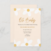 オベビーデイジーベビーシャワー招待状 招待状 (正面/裏面)