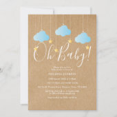 オベビートゥインクルトゥインクル男の赤ちゃんシャワー/散水 招待状 (正面)