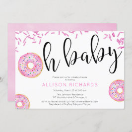 オベビードナッツベイビーシャワーガール 招待状