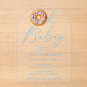 オベビードナットスプリンクルボーイズ赤ちゃんシャワー アクリル招待状 (正面)