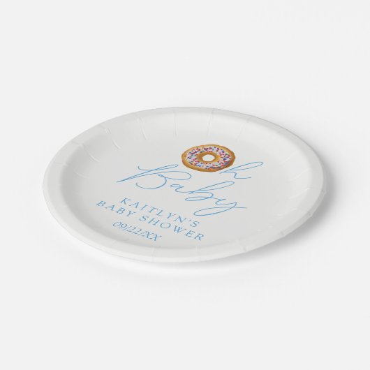 オベビードナットスプリンクルボーイズ赤ちゃんシャワー ペーパープレート (アングル)