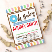 オベビードーナツボーイブルーベビーシャワー 招待状