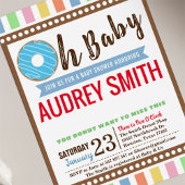 オベビードーナツボーイブルーベビーシャワー 招待状