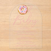 オベビードーナツ散水女の子ベビーシャワー アクリル招待状 (正面)