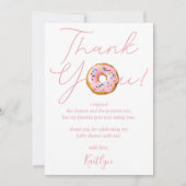 オベビードーナツ散水女の子ベビーシャワー サンキューカード (正面)