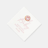 オベビードーナツ散水女の子ベビーシャワー スタンダードカクテルナプキン (角)