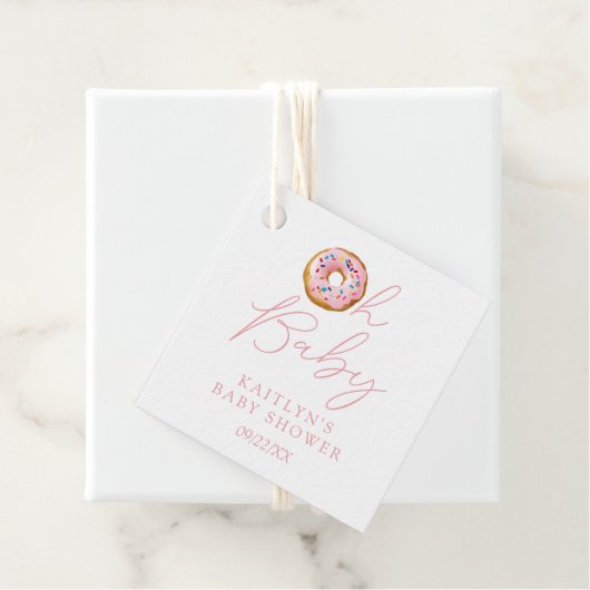 オベビードーナツ散水女の子ベビーシャワー フェイバータグ (インサイチュ)