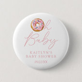 オベビードーナツ散水女の子ベビーシャワー 缶バッジ (正面)