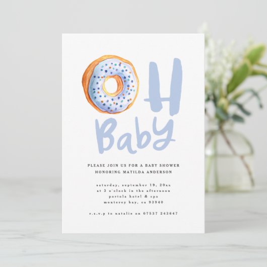 オベビードーナツ赤ちゃんシャワー 案内状 (スタンド正面)