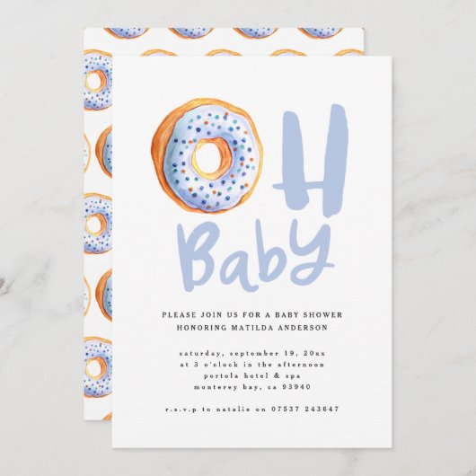 オベビードーナツ赤ちゃんシャワー 案内状 (正面/裏面)